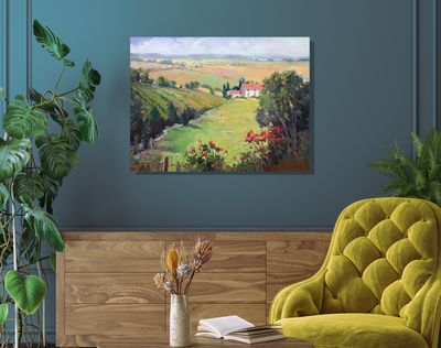 Countryside in France Artist Enhanced Canvas Print by John Beard Collection - product image 3 for Resin Society
