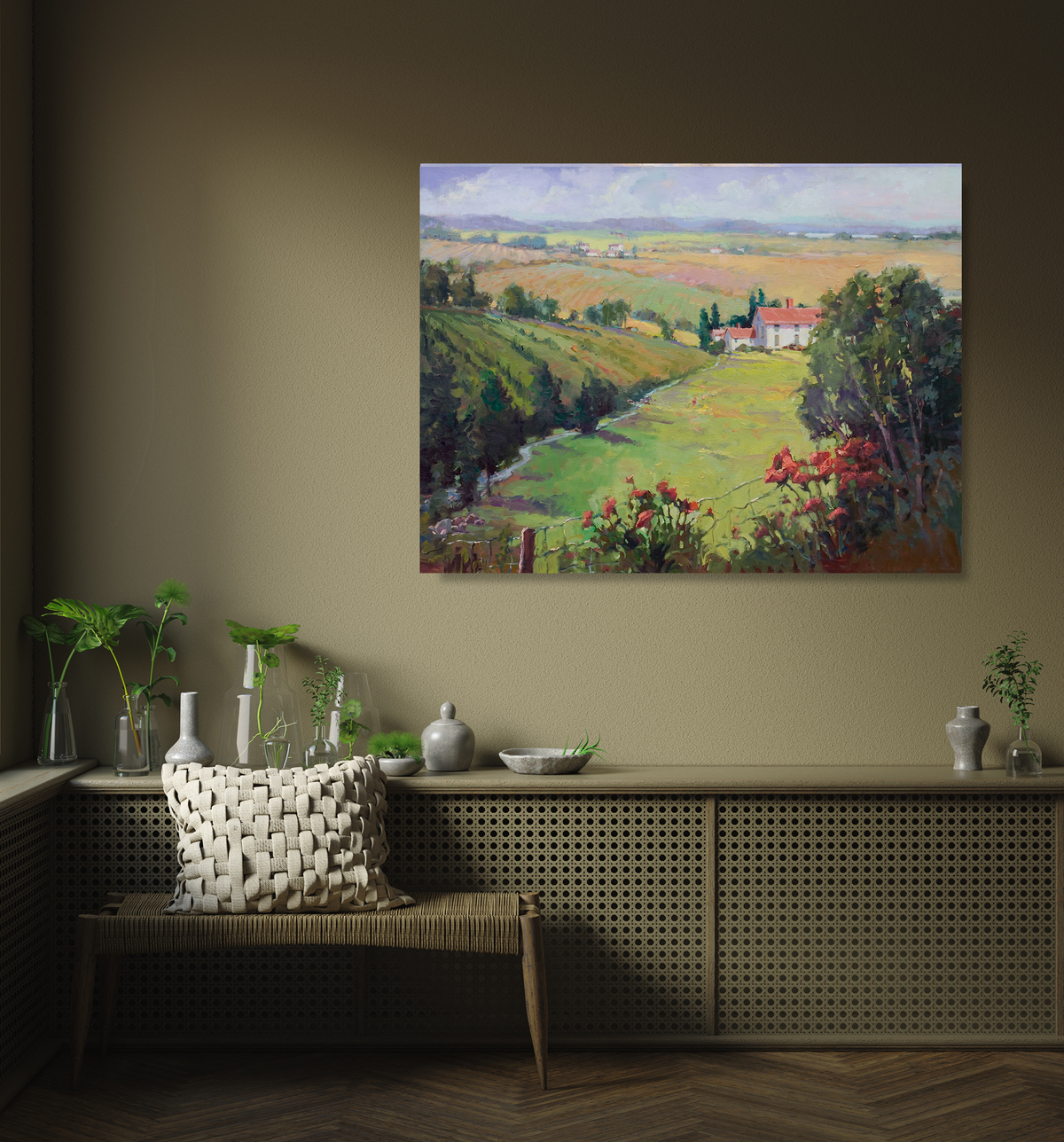 Countryside in France Artist Enhanced Canvas Print by John Beard Collection - product image 4 for Resin Society