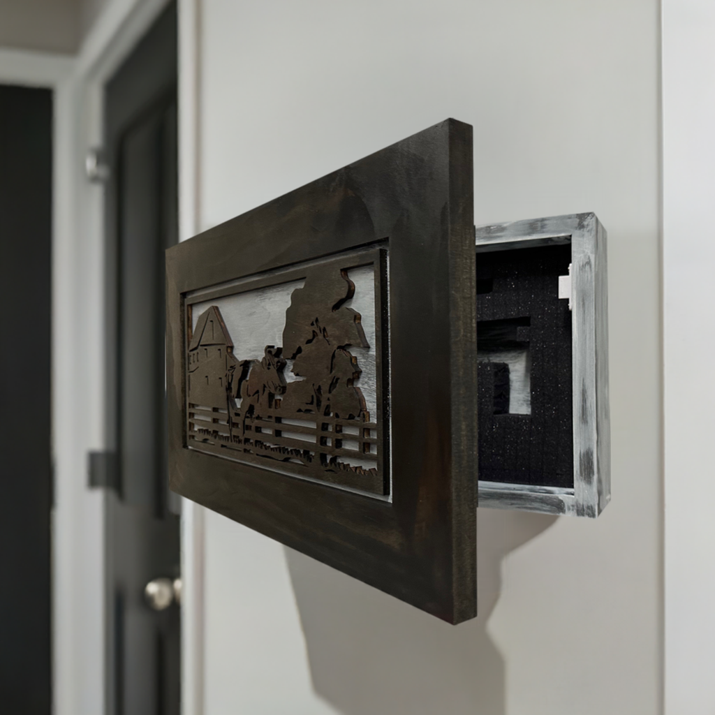 Decorative Cow Farm Wall-Mounted Secure Gun Cabinet by Bellewood Designs - product image 2 for Resin Society