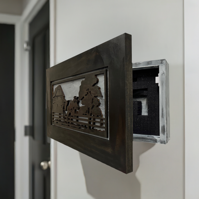 Decorative Cow Farm Wall-Mounted Secure Gun Cabinet by Bellewood Designs - product image 2 for Resin Society