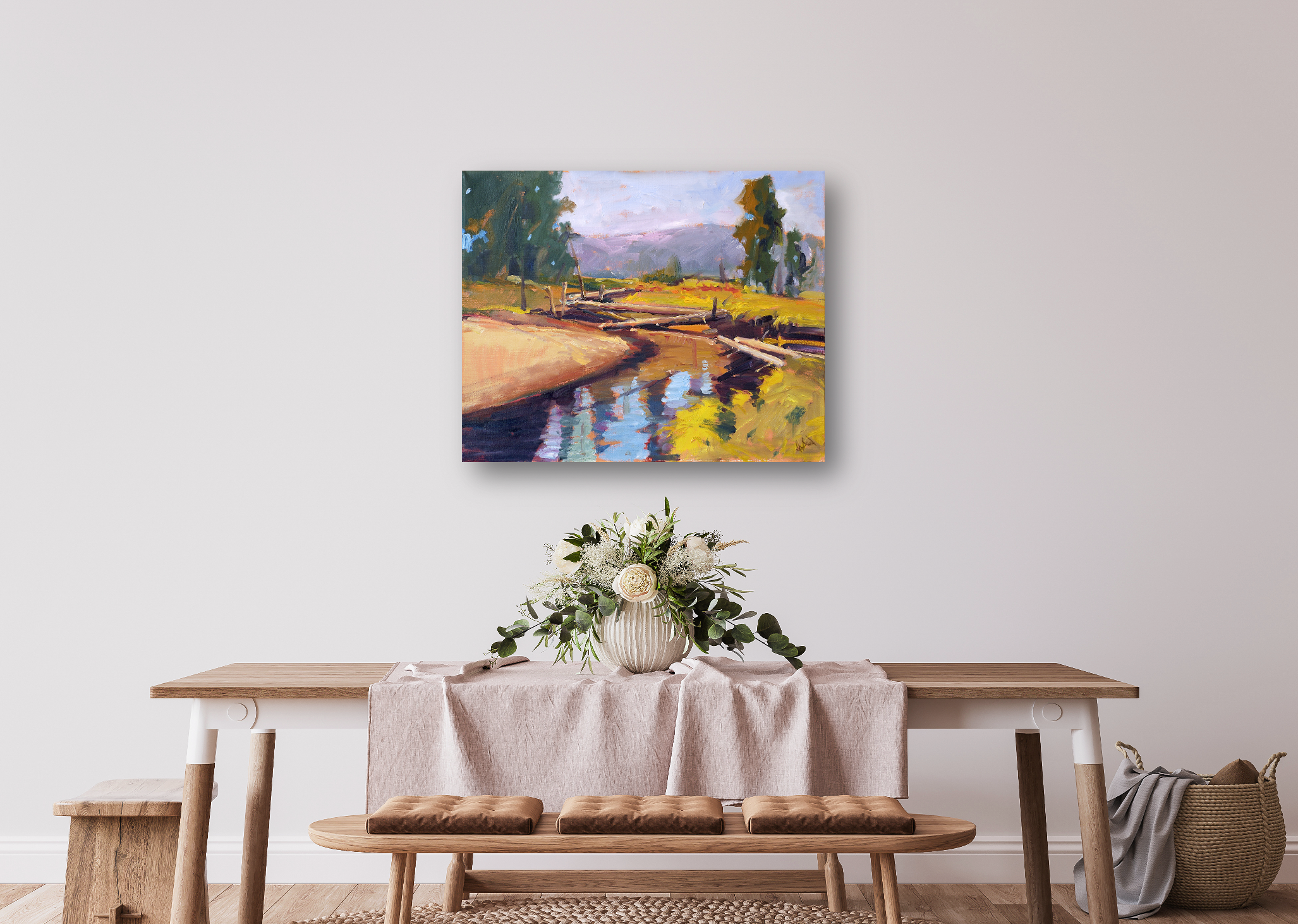 Creek Crossing Artist Enhanced Canvas Print by John Beard Collection - product image 2 for Resin Society