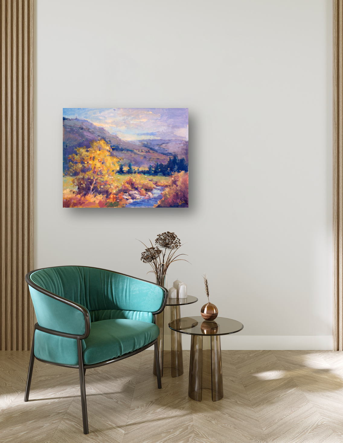 Creek in the Valley Artist Enhanced Canvas Print by John Beard Collection - product image 2 for Resin Society