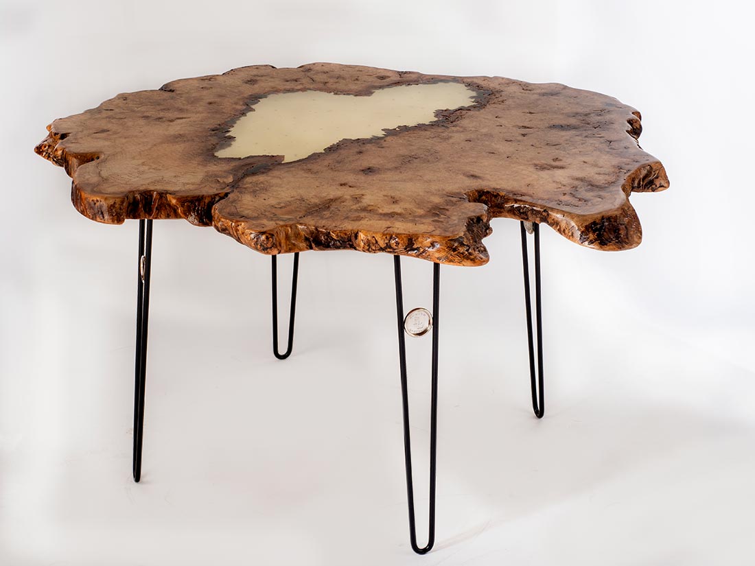 Spalted Norway Maple Crosscut Table by Enrico Bartolini - product image 2 for Resin Society