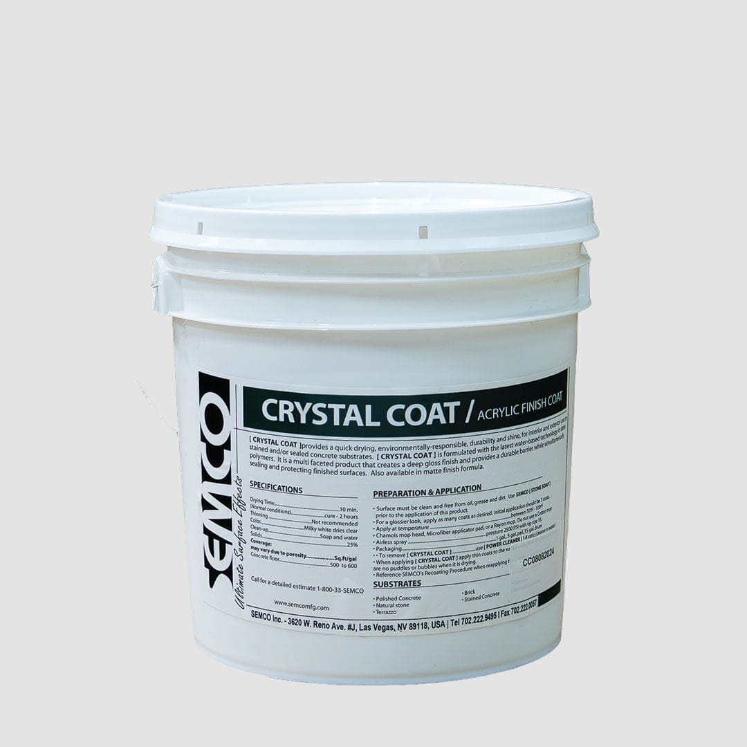 Container of Crystal Coat Floor Rejuvenator with label visible