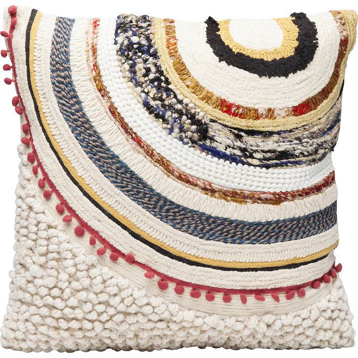 Cushion Ethno Earth 50x50cm showing intricate ethnic decorative patterns in warm earth tones on its front side