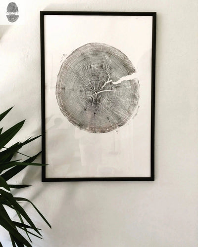 Crater Lake art, Oregon Print, Tree ring print, Woodcut print, Wood Wall art, Sacred Geometry, Forestry, National Parks, Signed Original