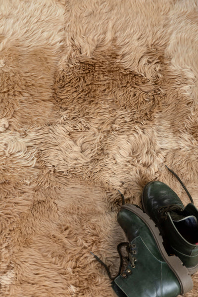 Long Hair - Beige Camel Sheepskin Rug by Homelosophy