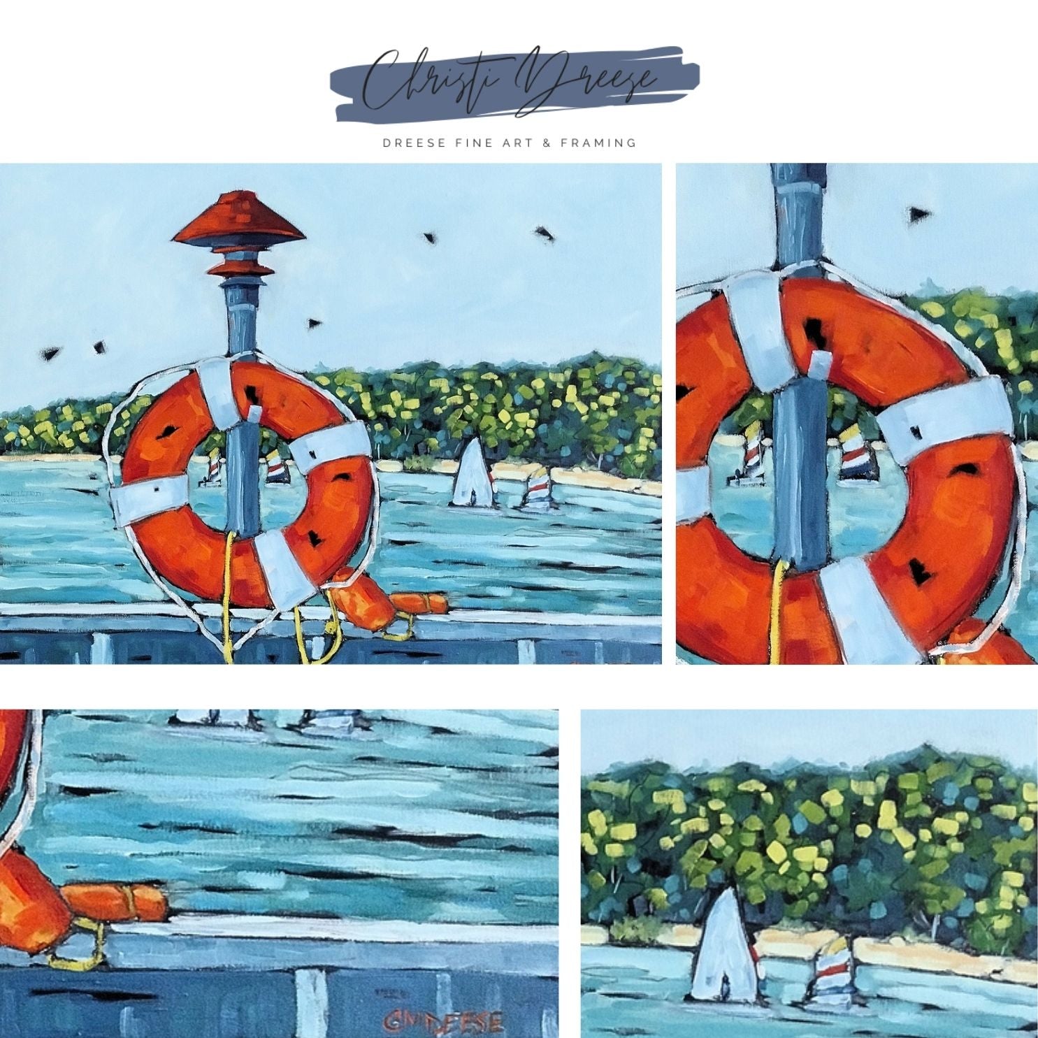 Sailing Through Summer Along the Eastern Shoreline —Giclee Print on by Dreese Fine Art - product image 2 for Resin Society