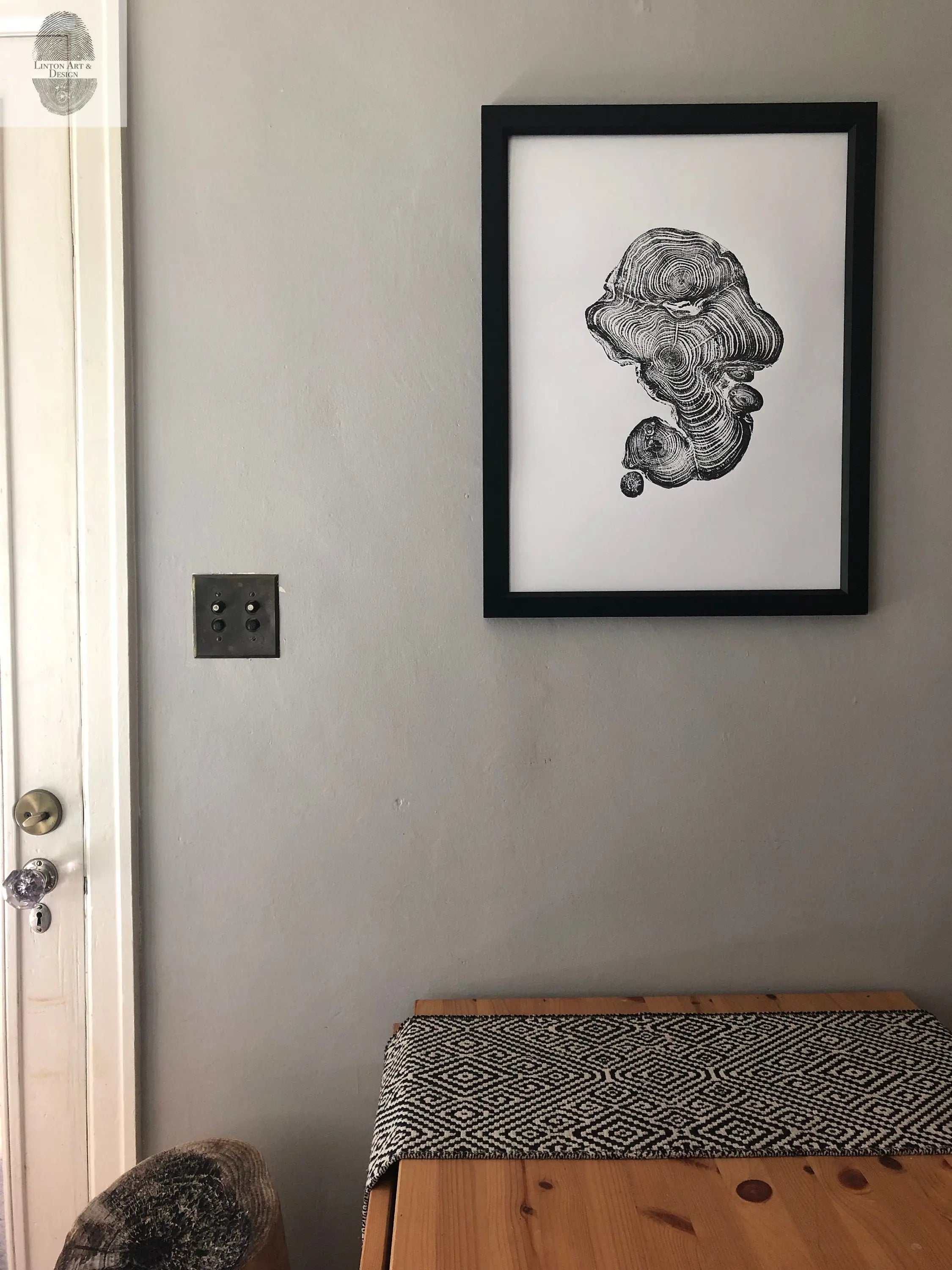 Cypress from Ireland, Tree ring art print, 18x24 inch woodcut by Linton Art