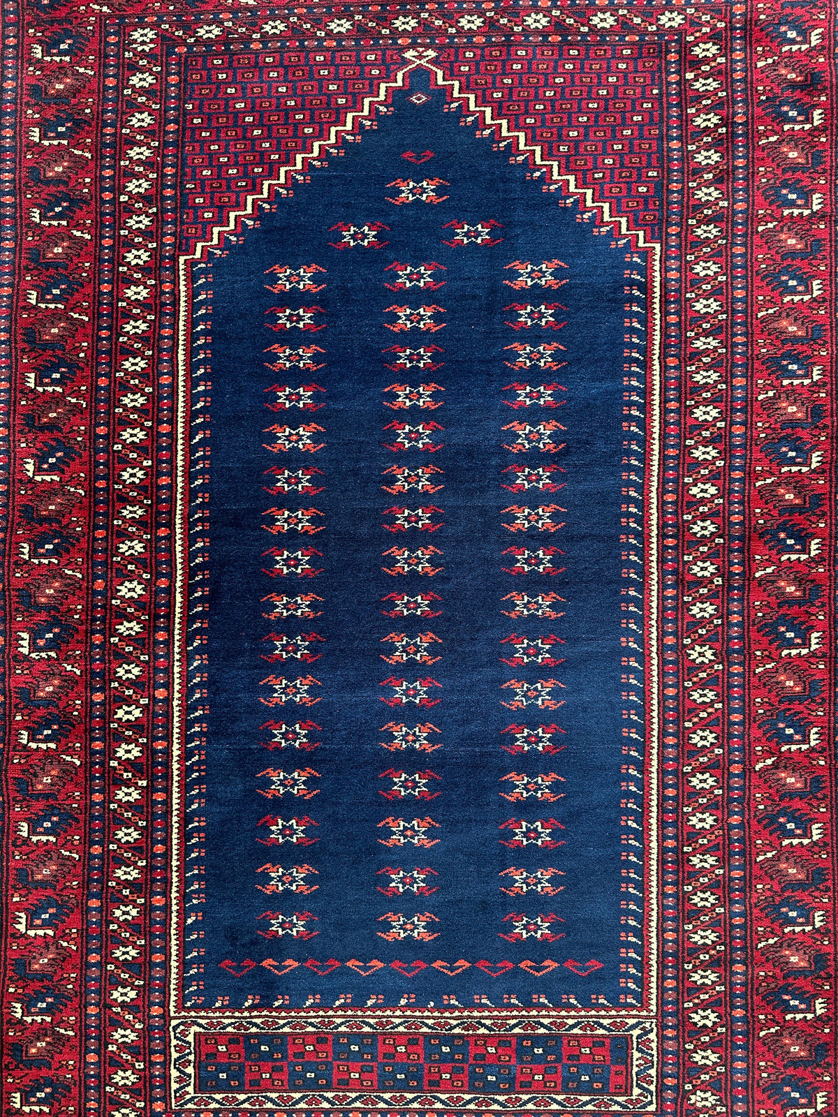 Vintage Hand-Knotted Yagcibedir Turkish Wool Prayer Rug – 3’10” x 5’9” by Rugistan - product image 2 for Resin Society