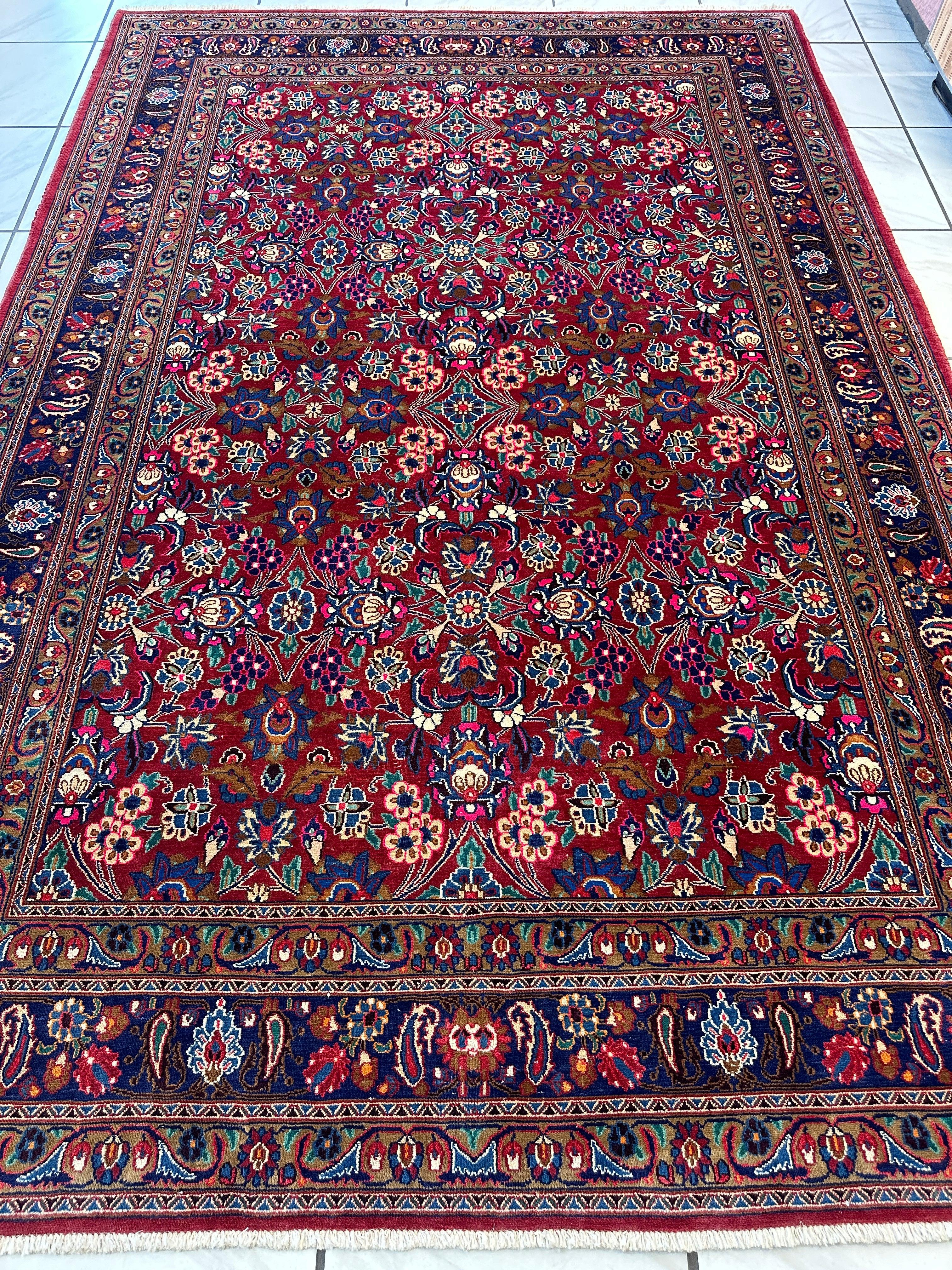 Persian Mashhad I Fine Allover Rug Wool 7 x 10 by Rugistan - product image 16 for Resin Society