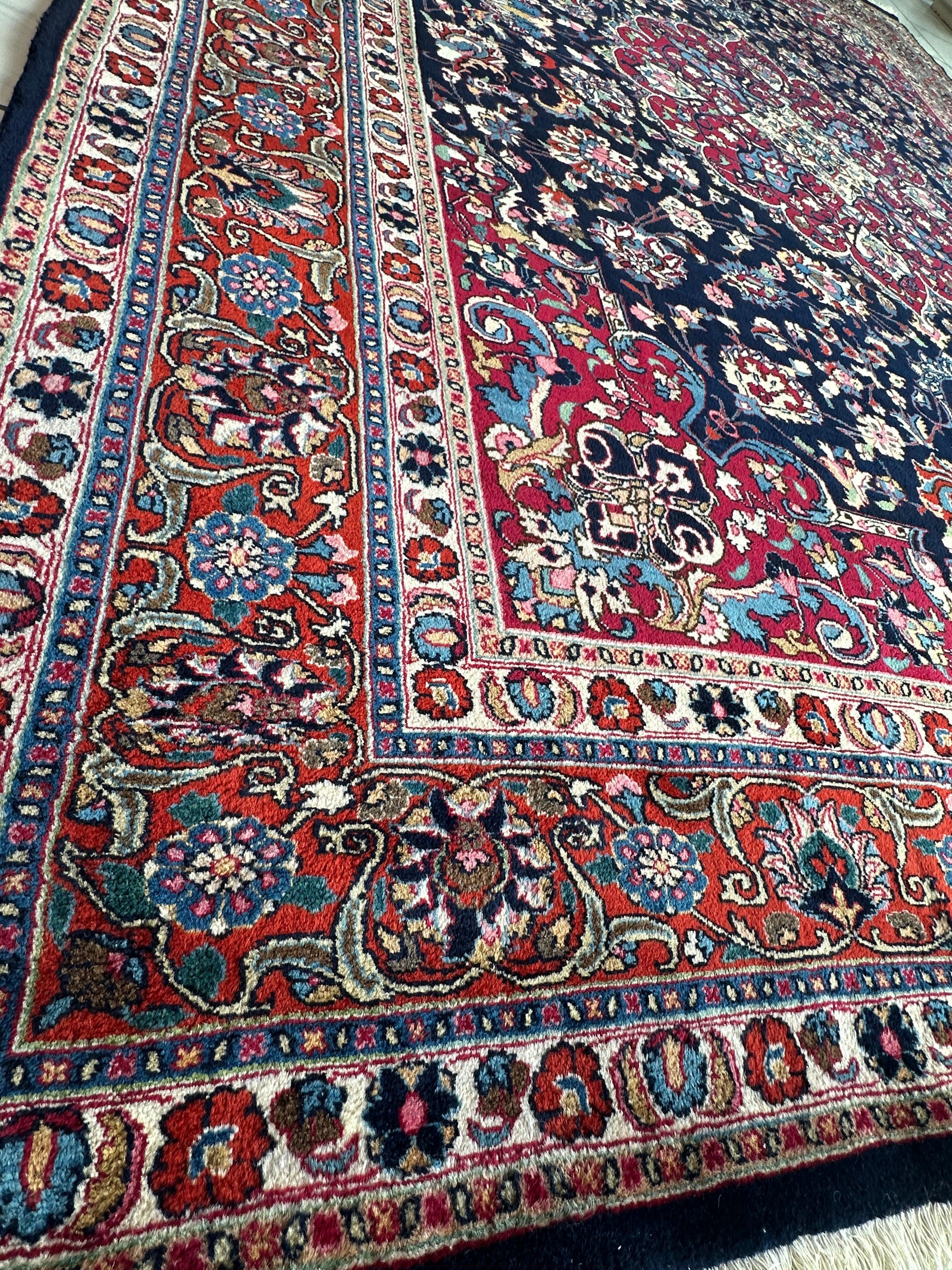 Persian Mashhad Hand Knotted Wool Area Rug 9’9” x 13’3” by Rugistan - product image 6 for Resin Society