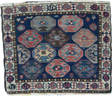 Antique Tribal Shahsavan Caucasian Bagface, hand-knotted wool rug 26 inches by 18 inches
