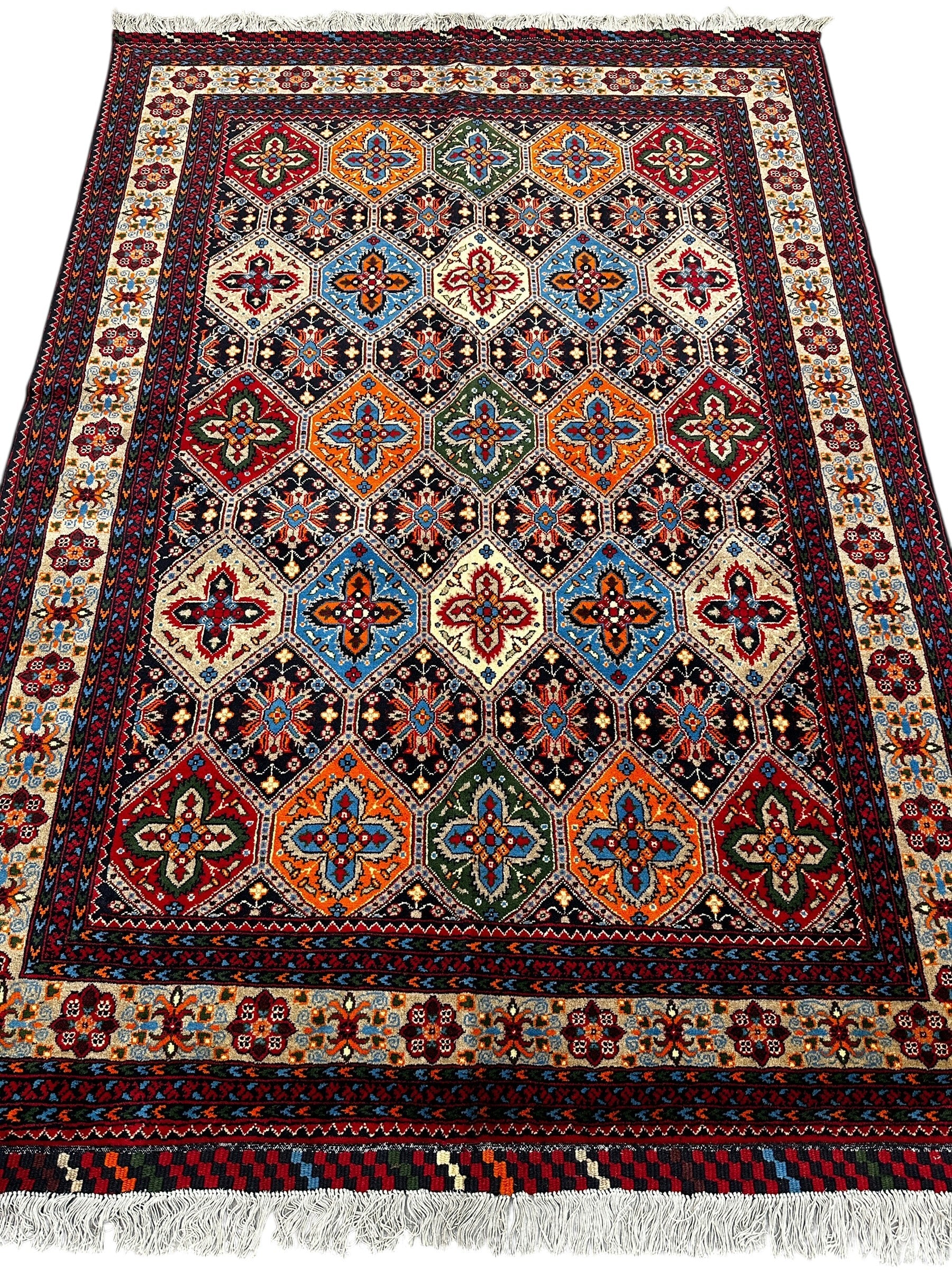 Hand-Knotted Afghani Kashi Wool Rug – 4’9″ x 6’10″ by Rugistan - product image 2 for Resin Society
