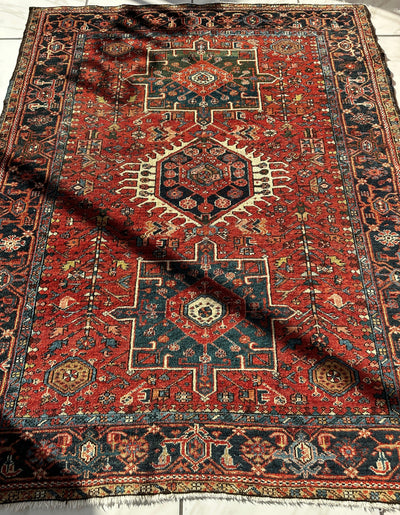 KARAJA Persian Antique Heriz Rug 4'9" x 6' by Rugistan - product image 17 for Resin Society