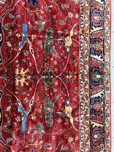 Hand-Knotted Afghani Bidjar Wool Rug – 9’x12’6” – Intricate Geometric & by Rugistan - product image 13 for Resin Society