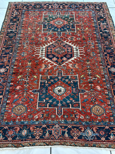 KARAJA Persian Antique Heriz Rug 4'9" x 6' by Rugistan - product image 10 for Resin Society