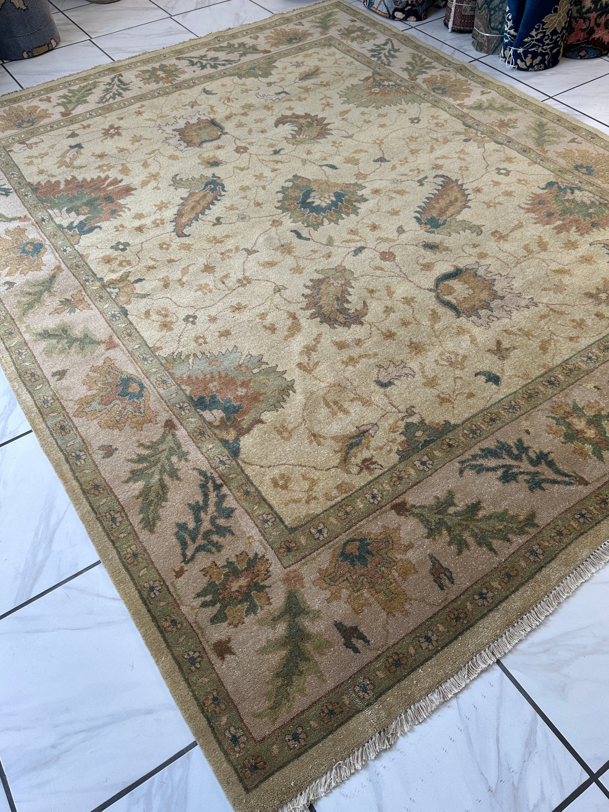 Hand-Knotted Oushak Soft Wool Rug 8 x 10 by Rugistan - product image 3 for Resin Society