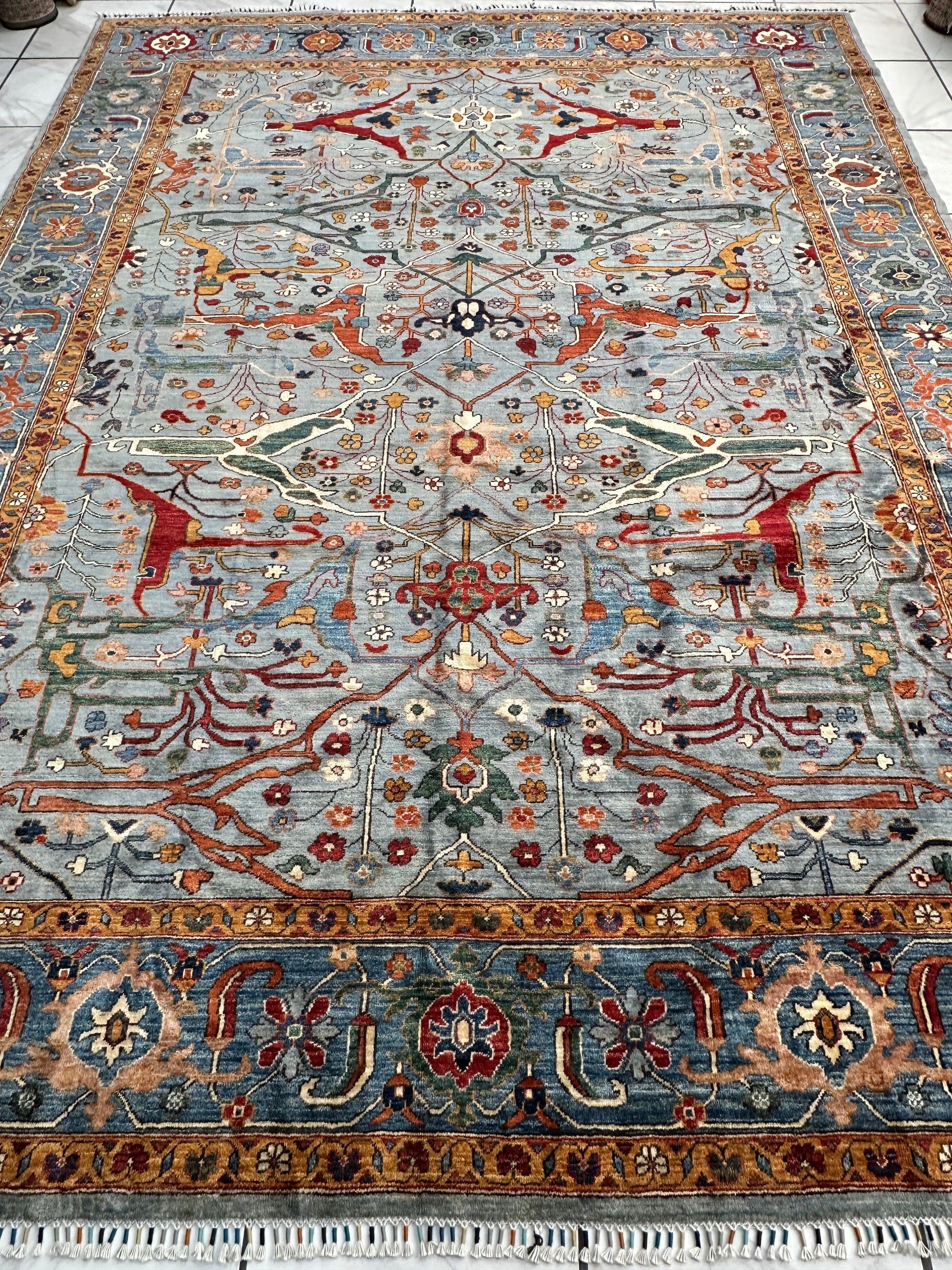 Hand-Knotted Trasitional Serapi Ghazni Wool Rug – 9’1” x 12’ – by Rugistan - product image 2 for Resin Society