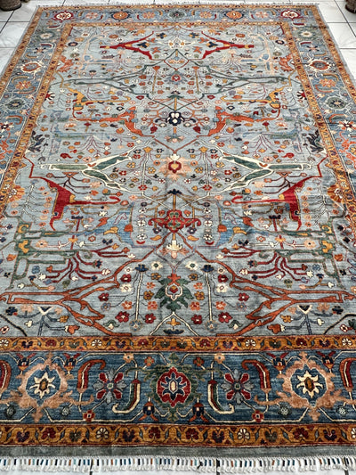 Hand-Knotted Trasitional Serapi Ghazni Wool Rug – 9’1” x 12’ – by Rugistan - product image 2 for Resin Society