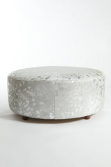 Round Cowhide Ottoman by Homelosophy