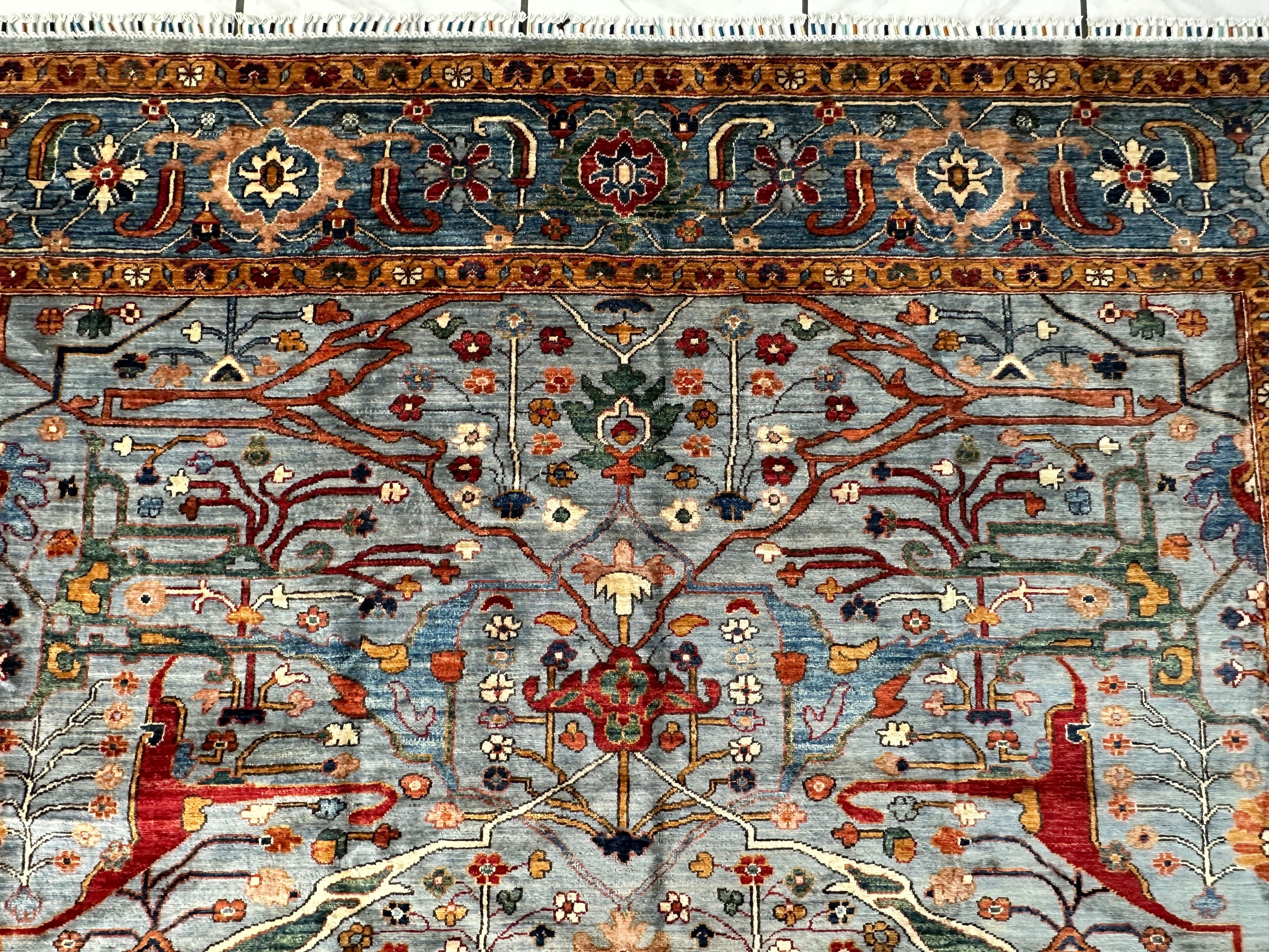 Hand-Knotted Trasitional Serapi Ghazni Wool Rug – 9’1” x 12’ – by Rugistan - product image 10 for Resin Society