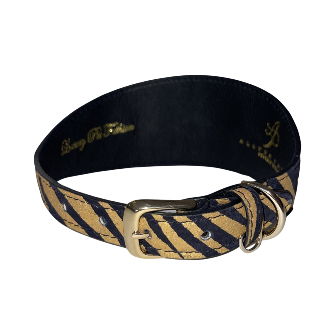 Glam Black & Gold Zebra Collar by Allysa Payne Beverly Hills