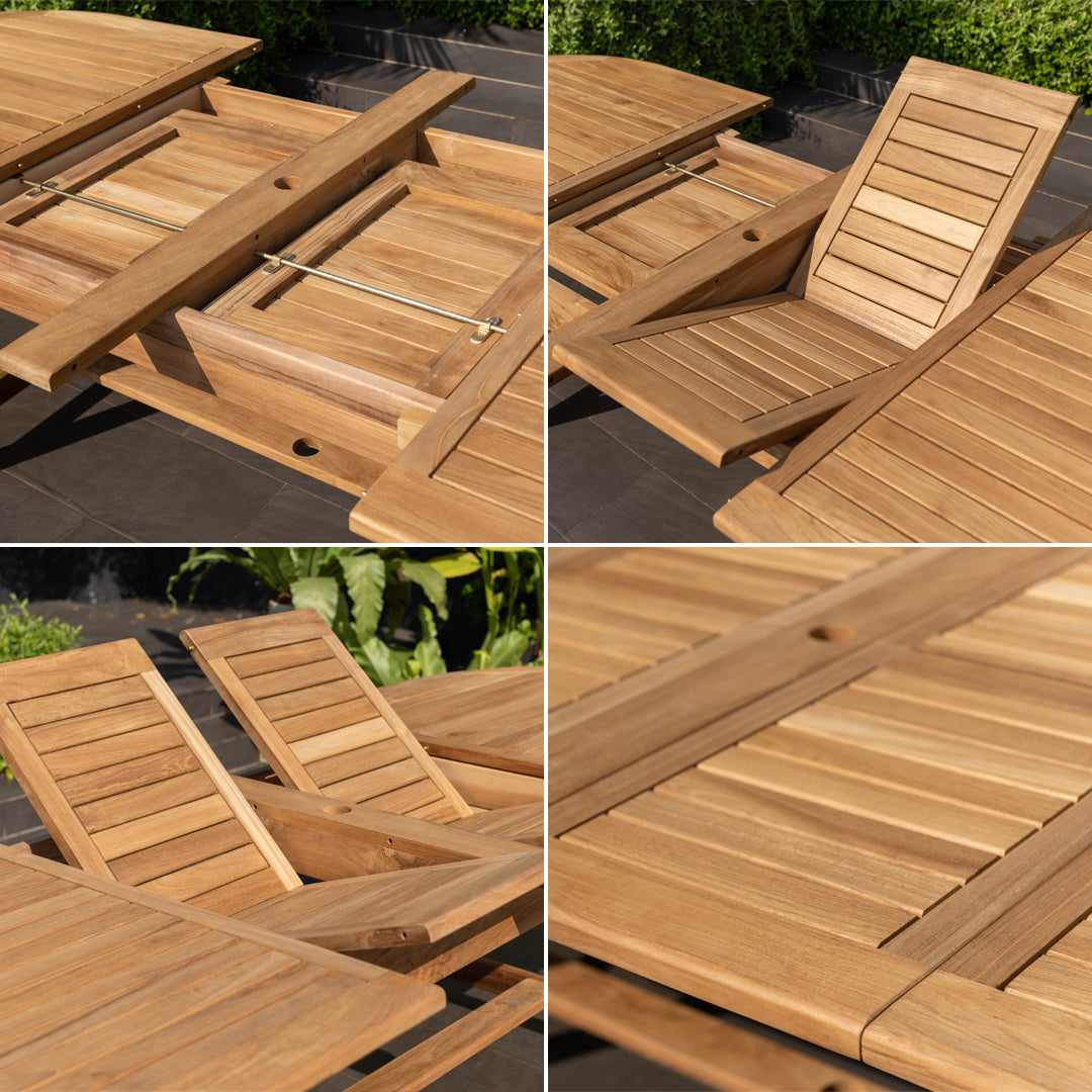 Julien FSC Certified Teak Wood Outdoor Patio Extendable Dining Set by LifestyleGarden US - product image 3 for Resin Society