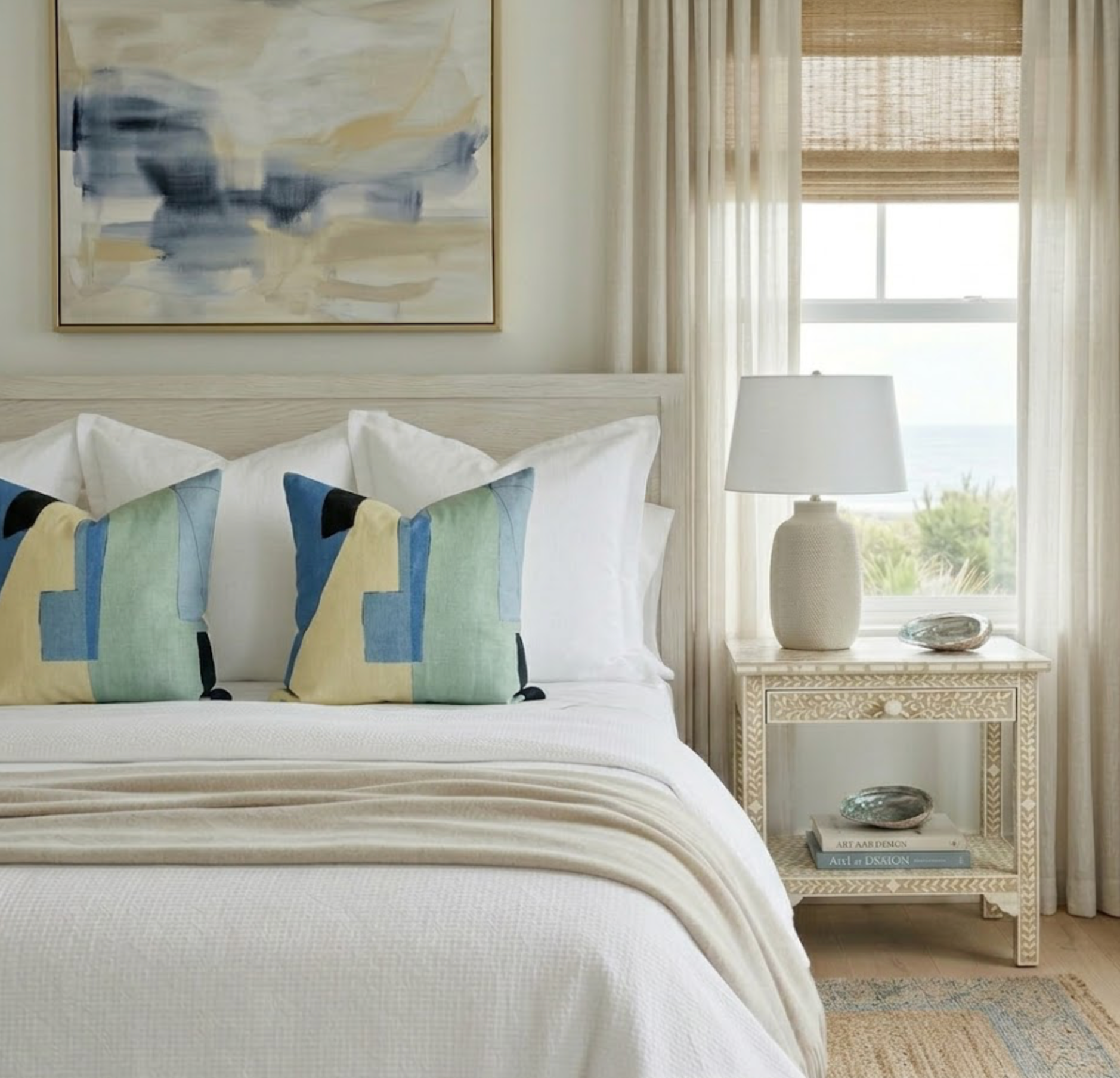 District Pillow Cover in Cobalt, Kelly Wearstler Textiles - DEKOWE