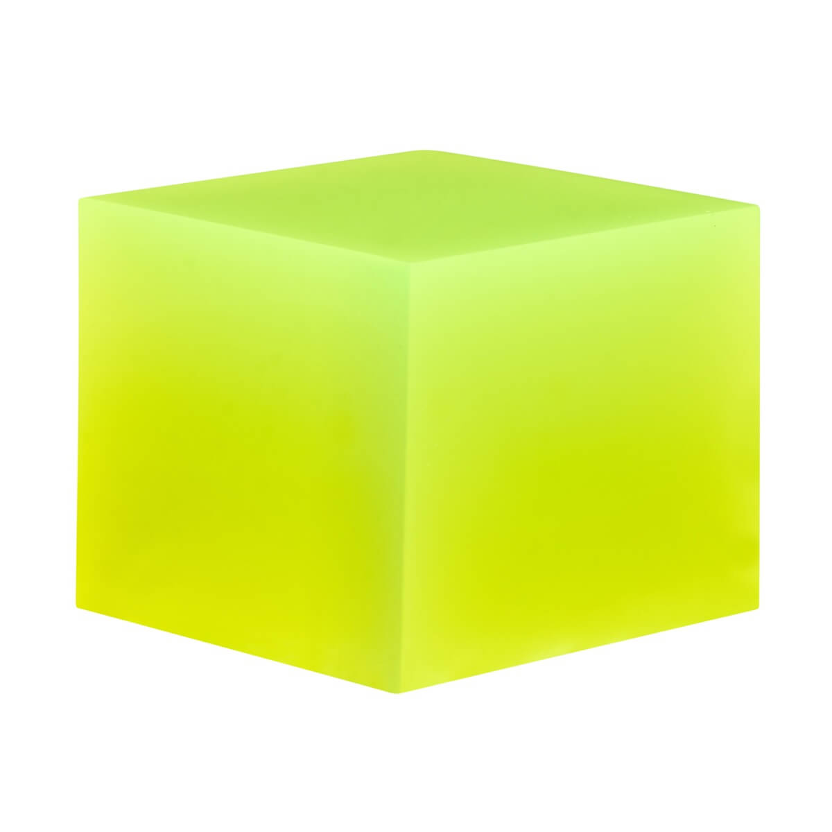 Yellow cube on a white background