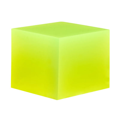 Jar of Neon Yellow mica powder pigment for epoxy resin on white background