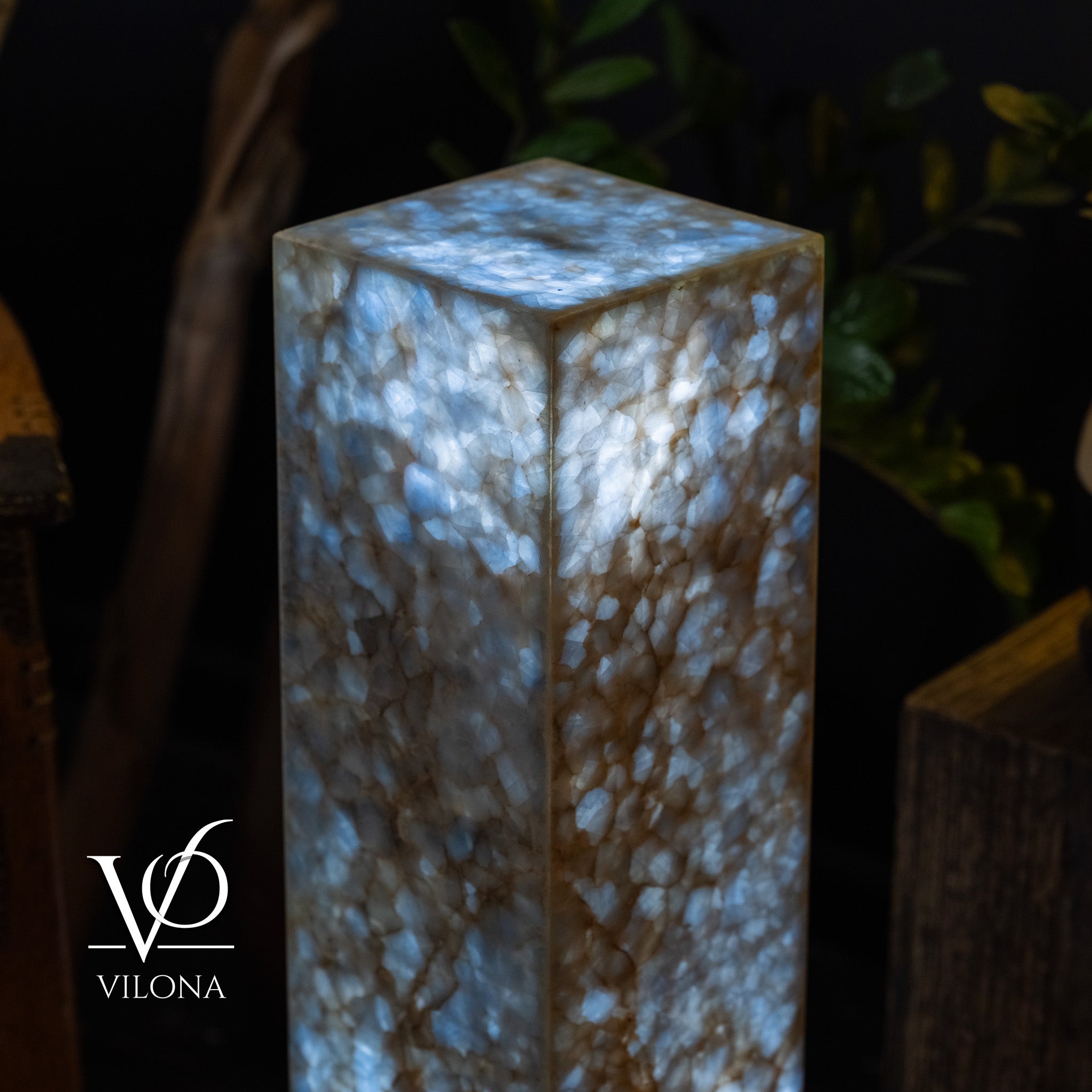 Arctic Onyx Floor Lamp - Small - 31.5"H x 8"W - Square - #2 by Vilona Onyx - product image 5 for Resin Society