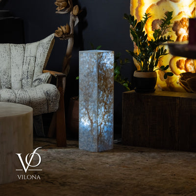 Arctic Onyx Floor Lamp - Small - 31.5"H x 8"W - Square - #2 by Vilona Onyx - product image 6 for Resin Society