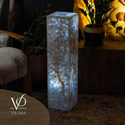 Arctic Onyx Floor Lamp - Small - 31.5"H x 8"W - Square - #2 by Vilona Onyx - product image 7 for Resin Society