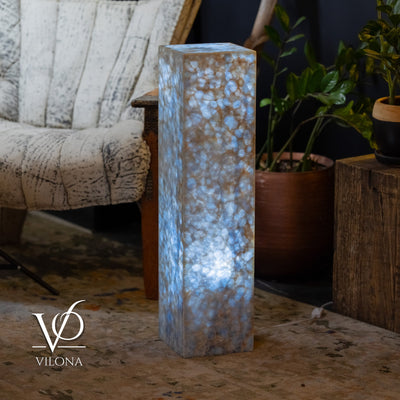 Arctic Onyx Floor Lamp - Small - 31.5"H x 8"W - Square - #3 by Vilona Onyx - product image 4 for Resin Society