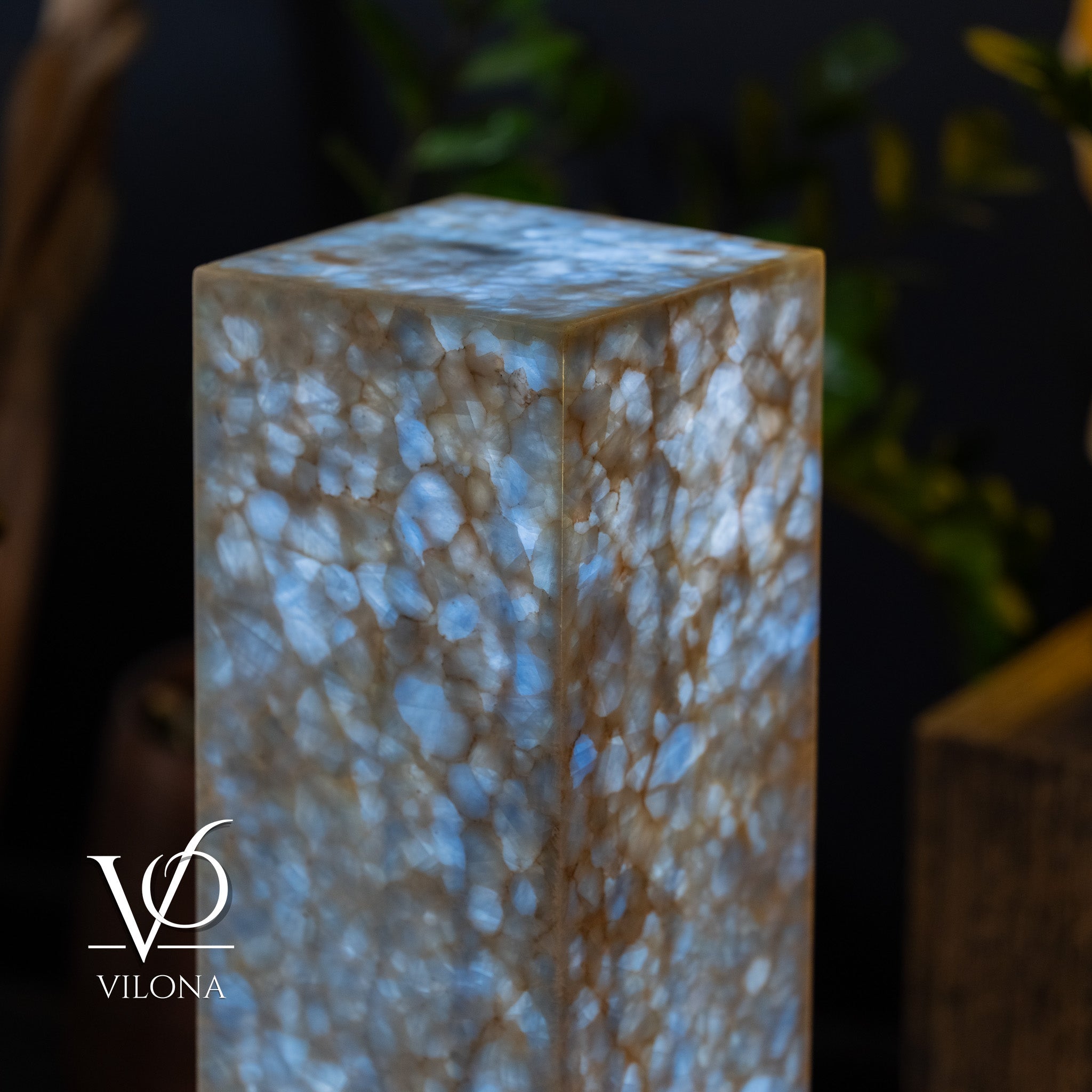 Arctic Onyx Floor Lamp - Small - 31.5"H x 8"W - Square - #3 by Vilona Onyx - product image 7 for Resin Society