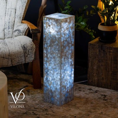 Arctic Onyx Floor Lamp - Small - 31.5"H x 8"W - Square - #3 by Vilona Onyx - product image 6 for Resin Society