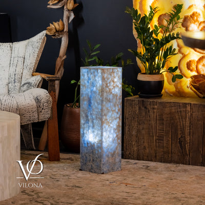 Arctic Onyx Floor Lamp - Small - 27.5"H x 8"W - Square - #4 by Vilona Onyx - product image 6 for Resin Society