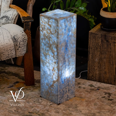 Arctic Onyx Floor Lamp - Small - 27.5"H x 8"W - Square - #4 by Vilona Onyx - product image 4 for Resin Society