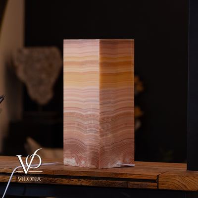 Miami Sunset Onyx Table Lamp – 20″ × 8″ Large Square #1