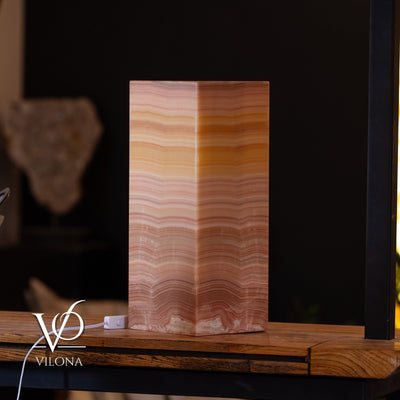 Miami Sunset Onyx Table Lamp – 20″ × 8″ Large Square #1