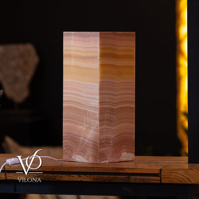 Miami Sunset Onyx Table Lamp – 20″ × 8″ Large Square #1