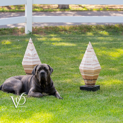 Sahara Onyx Bi-Pyramid Sculptural Lamp Pair – Natural Stone Lighting by Vilona Onyx - product image 12 for Resin Society