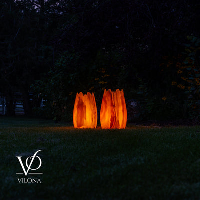 Miami Sunset Onyx Crown Lamps - Sculptural Natural Stone Pair by Vilona Onyx - product image 7 for Resin Society