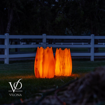 Miami Sunset Onyx Crown Lamps - Sculptural Natural Stone Pair by Vilona Onyx - product image 11 for Resin Society