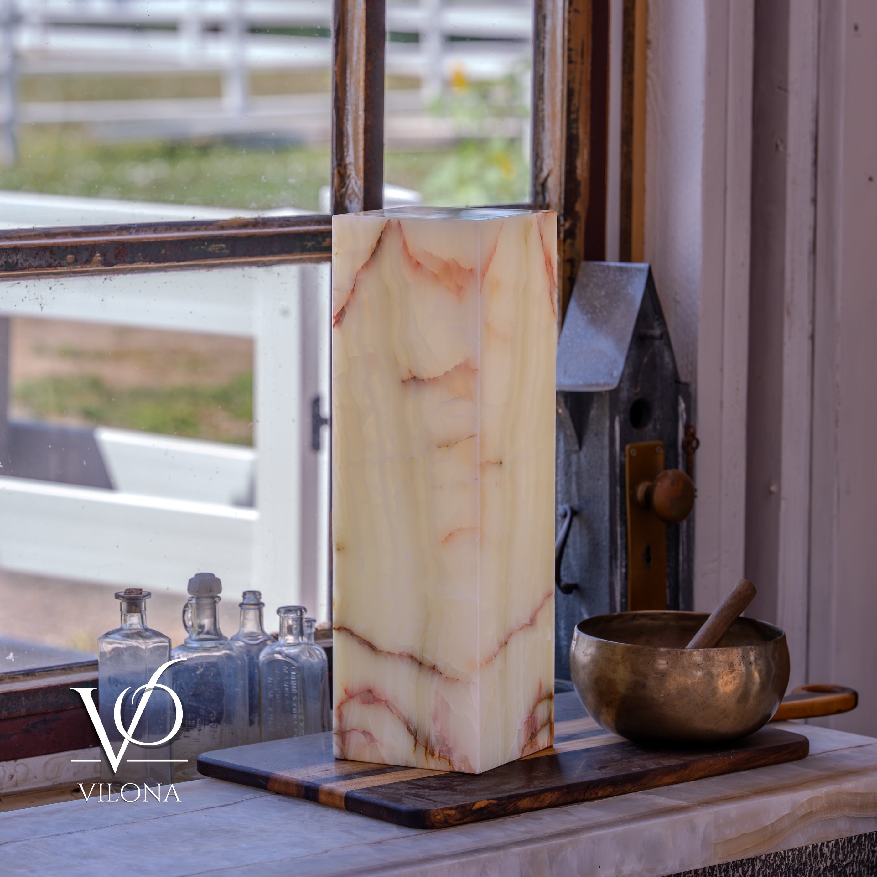Bamboo Onyx Table Lamp – Light Edition #1 – 19.75" Tall × 6" Wide by Vilona Onyx - product image 17 for Resin Society