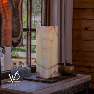 Bamboo Onyx Table Lamp – Light Edition #1 – 19.75" Tall × 6" Wide by Vilona Onyx - product image 16 for Resin Society