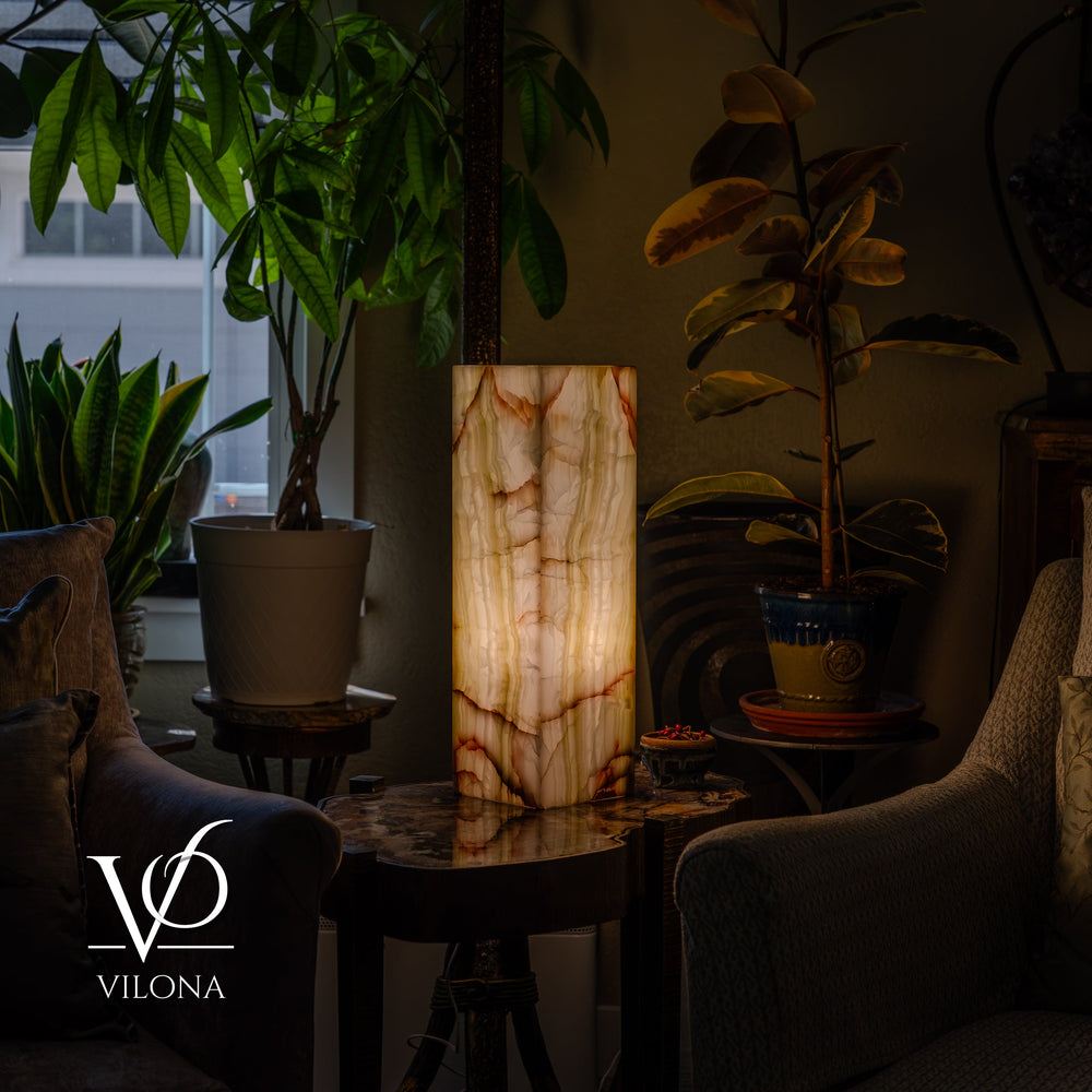 Bamboo Onyx Table Lamp – Light Edition #1 – 19.75" Tall × 6" Wide by Vilona Onyx - main product image for Resin Society