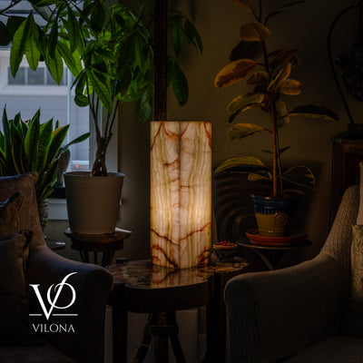 Bamboo Onyx Table Lamp – Light Edition #1 – 19.75" Tall × 6" Wide by Vilona Onyx - main product image for Resin Society
