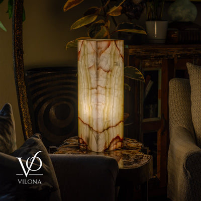 Bamboo Onyx Table Lamp – Light Edition #1 – 19.75" Tall × 6" Wide by Vilona Onyx - product image 5 for Resin Society
